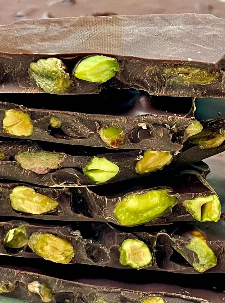 salted pistachio orange bark